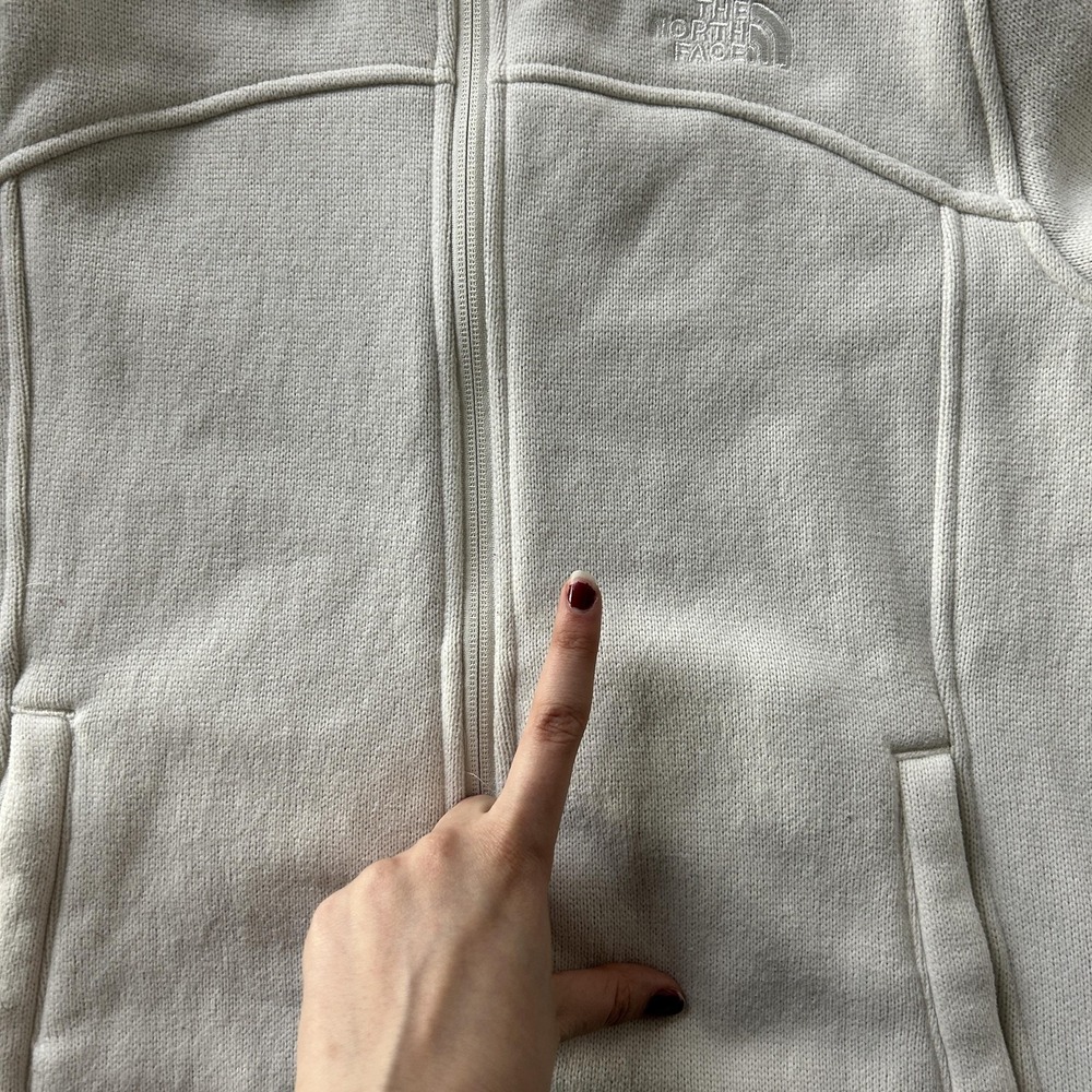 The North Face Jacket Womens Small White Fleece Full Zip Pockets Lightweight - Picture 3 of 8